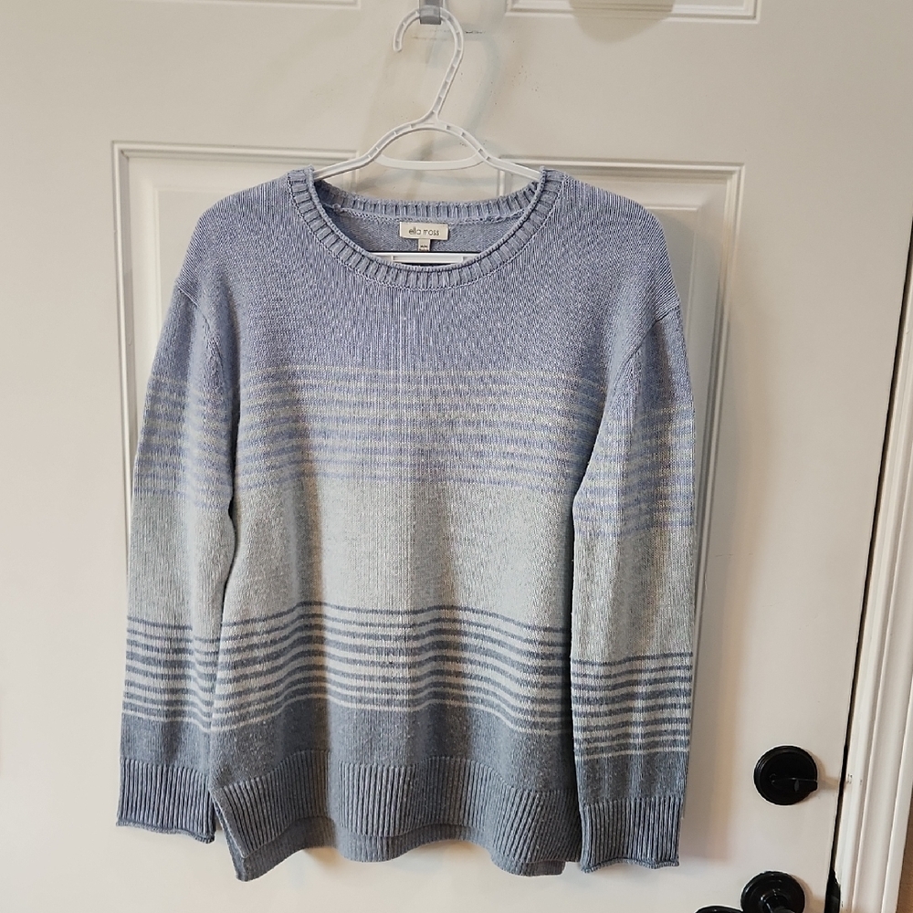 Ella Moss Blue Gradient Crewneck Sweater